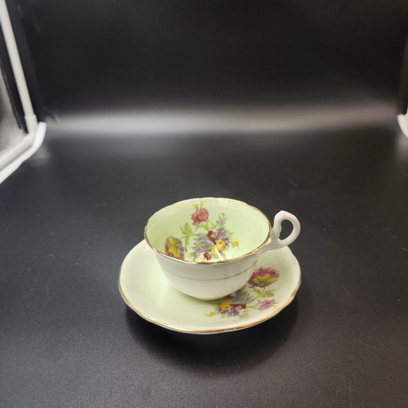 Royal Stafford bone china Lime Tea cup and saucer - Picture 3 of 12